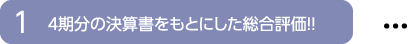 ４期分の決算書をもとにした総合評価！！