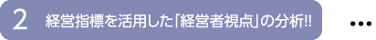 経営指標を活用した「経営者視点」の分析！！